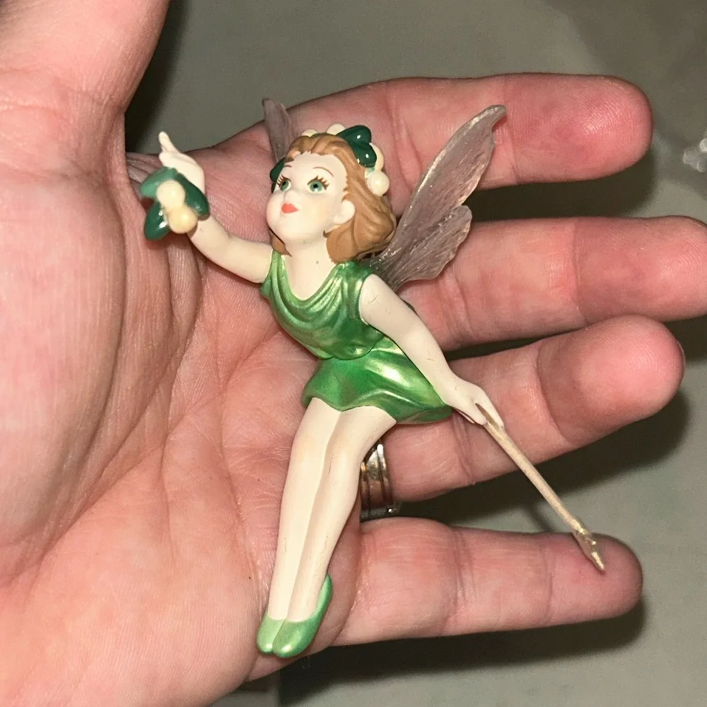 Vintage Hallmark Keepsake Ornaments 1998 Mistletoe Fairy & 1993 On Her Toes